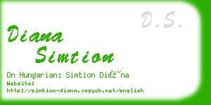 diana simtion business card